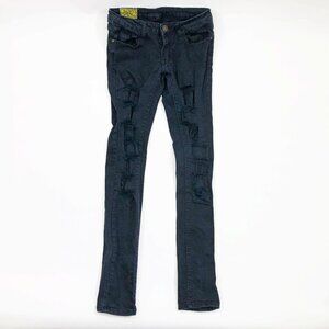 MACHINE NOUVELLE MODE Black Skinny Distressed Jeans Size 29